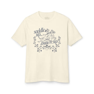 Saddle Up Buttercup Midweight Faded Cream Tee - Tucked & Threaded