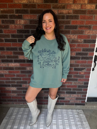 Saddle Up Buttercup Unisex Sweatshirt - Tucked & Threaded
