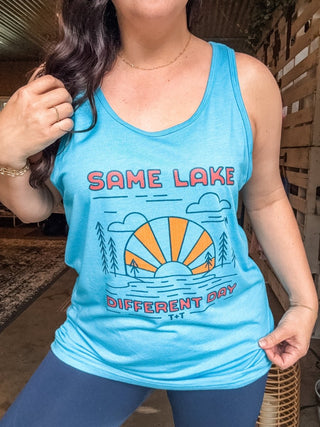 Same Lake Different Day Aqua Tank (Wholesale) - Tucked & Threaded