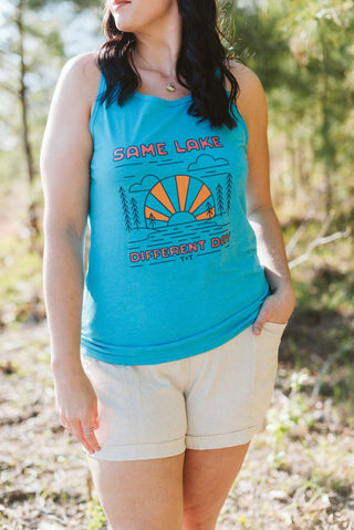 Same Lake Different Day Aqua Tank (Wholesale) - Tucked & Threaded