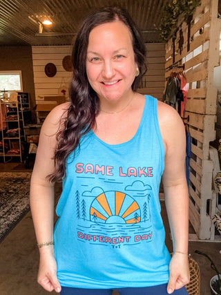 Same Lake Different Day Aqua Tank (Wholesale) - Tucked & Threaded