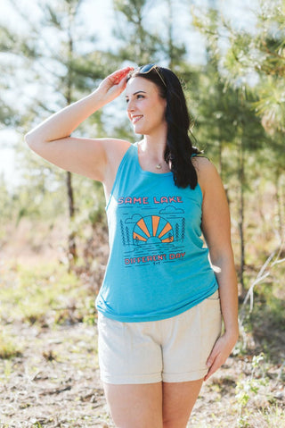 Same Lake Different Day Aqua Tank (Wholesale) - Tucked & Threaded