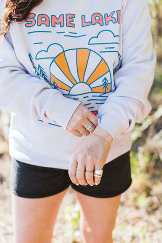 Same Lake Different Day Lightweight Sweatshirt (Wholesale) - Tucked & Threaded