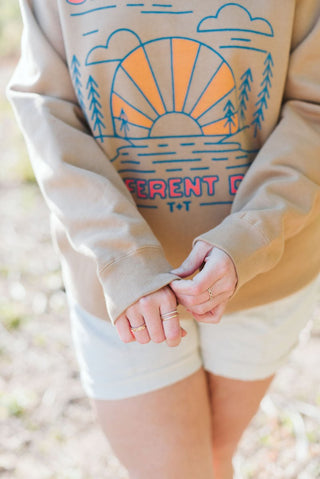 Same Lake Different Day Lightweight Sweatshirt (Wholesale) - Tucked & Threaded