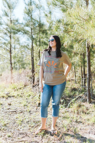 Same Lake Different Day Mocha Vintage Tee (Wholesale) - Tucked & Threaded