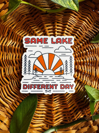 Same Lake Different Day Sticker - Tucked & Threaded