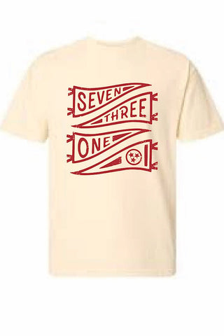 Seven Three One Banner Ivory Tee - Tucked & Threaded
