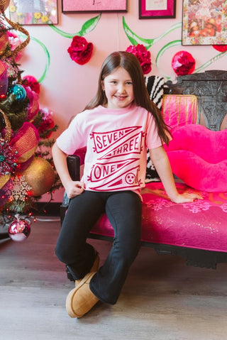 Seven Three One Banner Pink Youth Tee - Tucked & Threaded