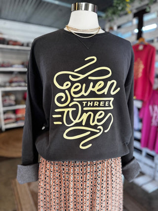 Seven Three One Charcoal Sweatshirt - Tucked & Threaded