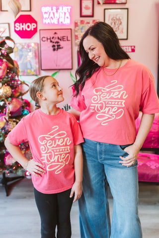 Seven Three One Coral Adult Tee - Tucked & Threaded