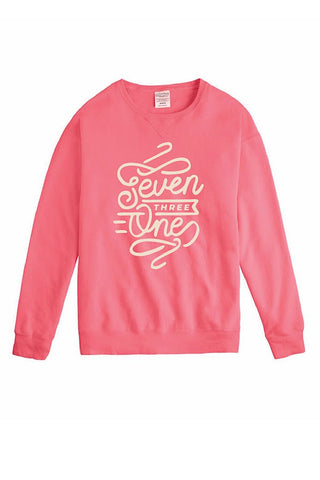 Seven Three One Coral Sweatshirt - Tucked & Threaded