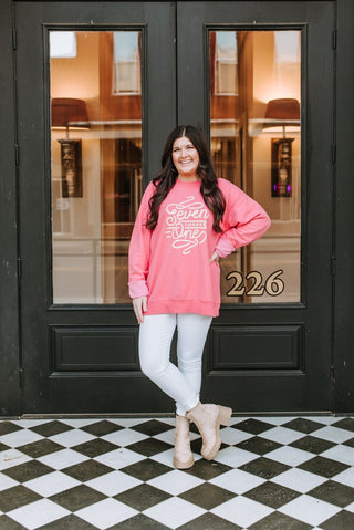 Seven Three One Coral Sweatshirt - Tucked & Threaded