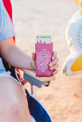 Seven Three One Mauve Tall Can Cooler (Wholesale) - Tucked & Threaded