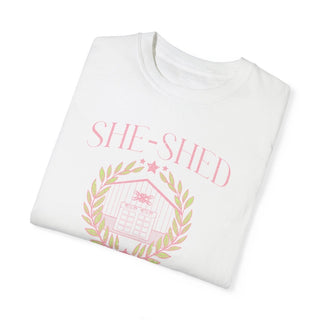 She-Shed Social White Crewneck Tee - Tucked & Threaded