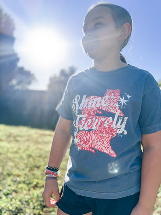Shine Fiercely Tiger Youth Tee - Tucked & Threaded