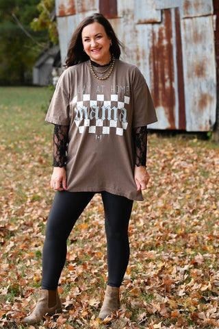 Slay at Home Mama Checkered Unisex Tee - Tucked & Threaded