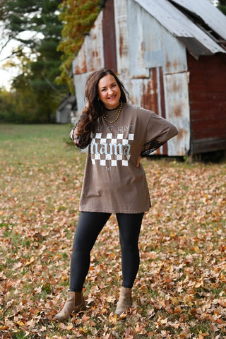 Slay at Home Mama Checkered Unisex Tee - Tucked & Threaded