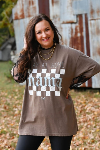 Slay at Home Mama Checkered Unisex Tee - Tucked & Threaded