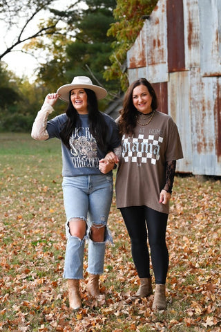Slay at Home Mama Checkered Unisex Tee - Tucked & Threaded