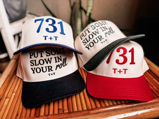 Slow in Your Roll Green + Natural Trucker Hat (Wholesale) - Tucked & Threaded