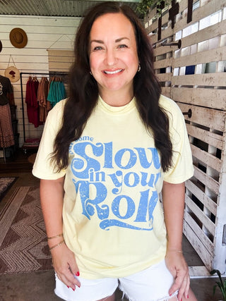 Slow Your Roll Banana Unisex Tee (Wholesale) - Tucked & Threaded