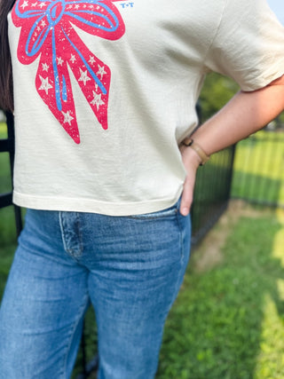 Southern Sparkle Boxy Tee - M & L - Tucked & Threaded