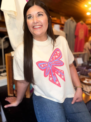 Southern Sparkle Boxy Tee - M & L - Tucked & Threaded