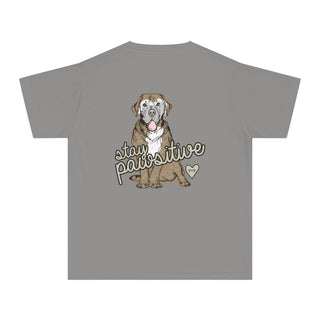 Stay Pawsitive Back Design Youth Tee - Tucked & Threaded