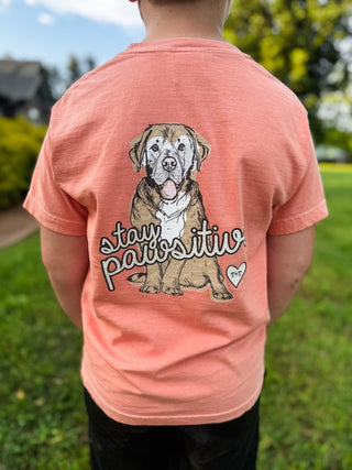 Stay Pawsitive Back Design Youth Tee - Tucked & Threaded