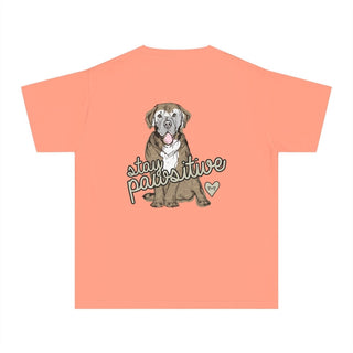 Stay Pawsitive Back Design Youth Tee - Tucked & Threaded