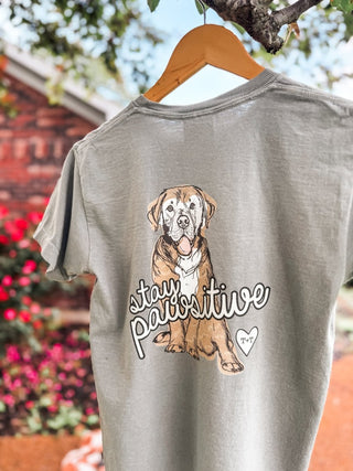 Stay Pawsitive Back Design Youth Tee - Tucked & Threaded