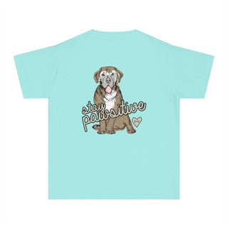 Stay Pawsitive Back Design Youth Tee - Tucked & Threaded