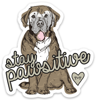 Stay Pawsitive Sticker - Tucked & Threaded