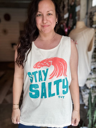 Stay Salty Ivory Unisex Tank - Tucked & Threaded