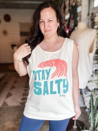 Stay Salty Ivory Unisex Tank - Tucked & Threaded