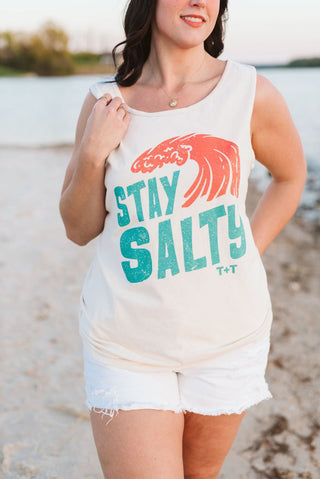 Stay Salty Ivory Unisex Tank - Tucked & Threaded