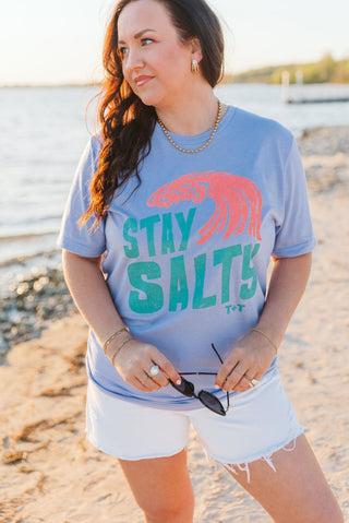 Stay Salty Lavendar Graphic Tee - Tucked & Threaded