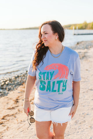 Stay Salty Lavendar Graphic Tee - Tucked & Threaded