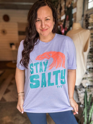 Stay Salty Lavendar Graphic Tee - Tucked & Threaded