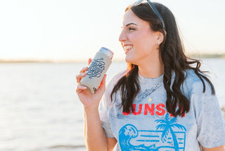 Sunset State of Mind Ocean Marble Tee - Tucked & Threaded