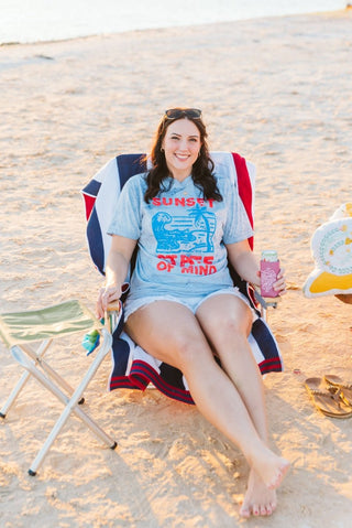 Sunset State of Mind Ocean Marble Tee - Tucked & Threaded