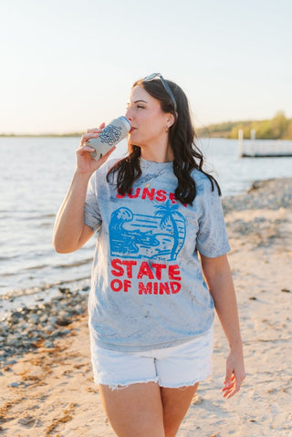 Sunset State of Mind Ocean Marble Tee - Tucked & Threaded