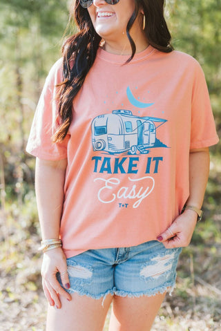 Take It Easy Camper Unisex Tee - Tucked & Threaded