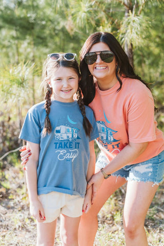 Take It Easy Camper Unisex Tee - Tucked & Threaded