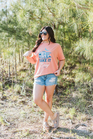 Take It Easy Camper Unisex Tee - Tucked & Threaded