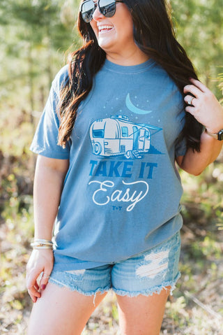 Take It Easy Camper Unisex Tee - Tucked & Threaded