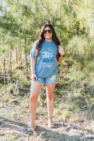 Take It Easy Camper Unisex Tee - Tucked & Threaded