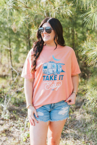 Take It Easy Camper Unisex Tee - Tucked & Threaded