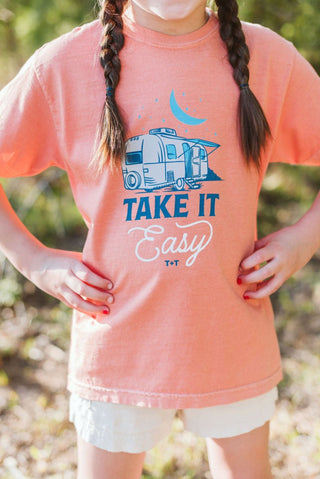 Take It Easy Camper Youth Tee - Tucked & Threaded