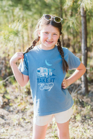 Take It Easy Camper Youth Tee - Tucked & Threaded